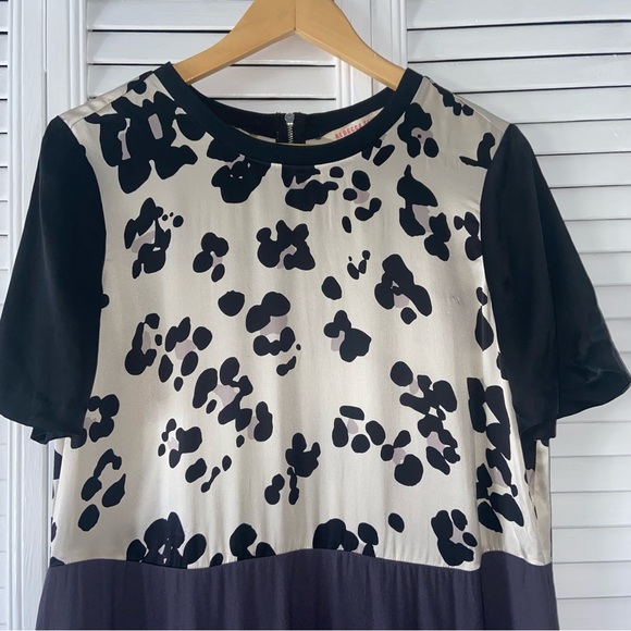 Rebecca Taylor Silk Cow Print Dress Size 12 - Picture 3 of 5